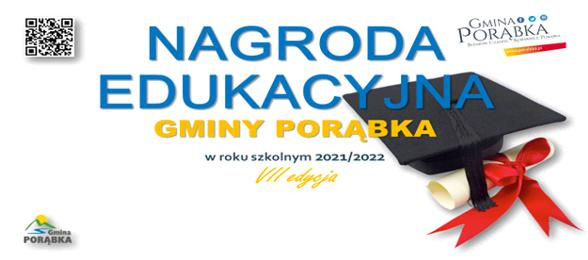 Nagroda Edukacyjna Gminy Porąbka za rok szkolny 2021/2022.Gratulujemy osiągnięć!