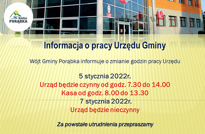 Zmiana godzin pracy urzędu