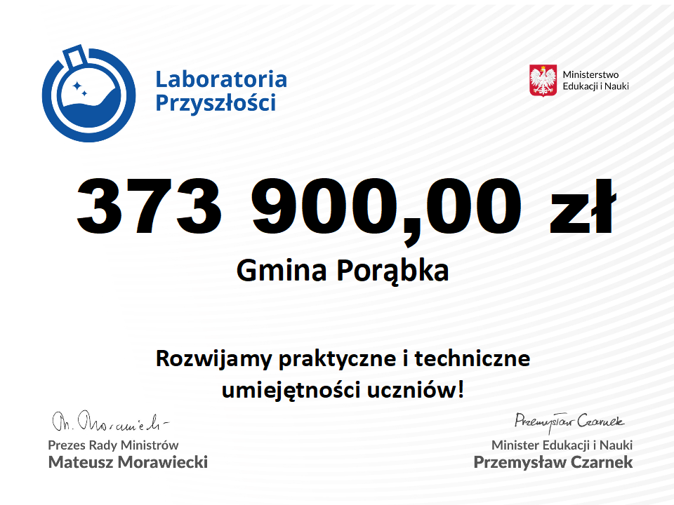 Gmina Porąbka uczestniczy w programie Laboratoria Przyszłości