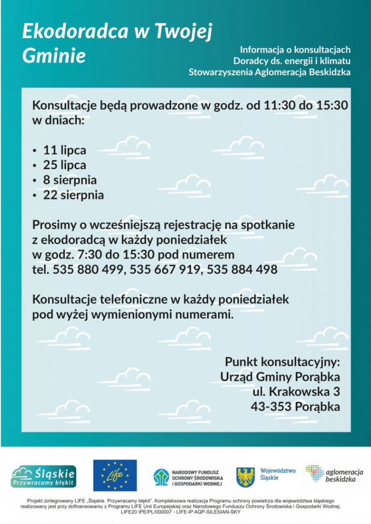 Dyżury Ekodoradcy w miesiącach lipiec i sierpień 